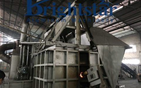 Aluminium chips double chamber melting furnace