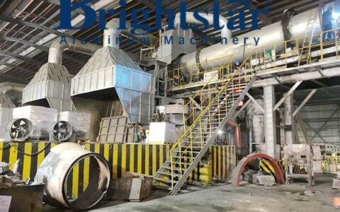 Aluminum chips preheating rotary kiln