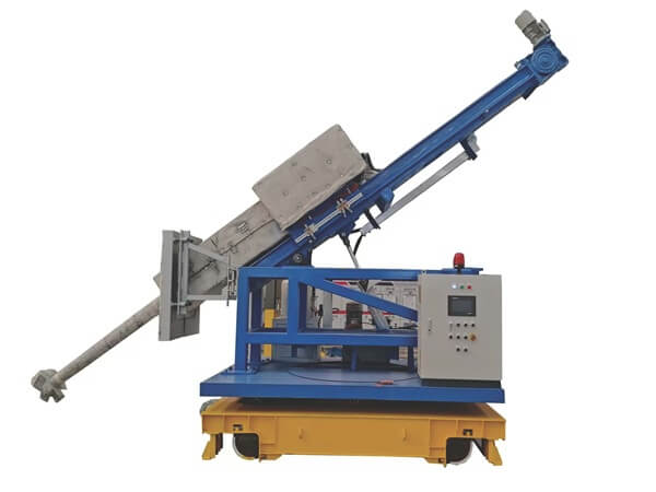 Aluminum melting furnace rotary flux feeder