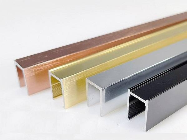 Brushed and polished aluminum profiles