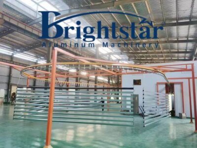 Horizontal aluminum profile powder coating production line