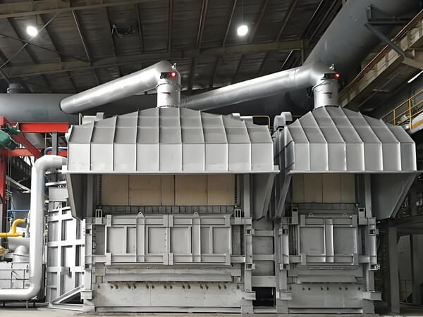 Regenerative diffuse combustion system aluminum melting furnace