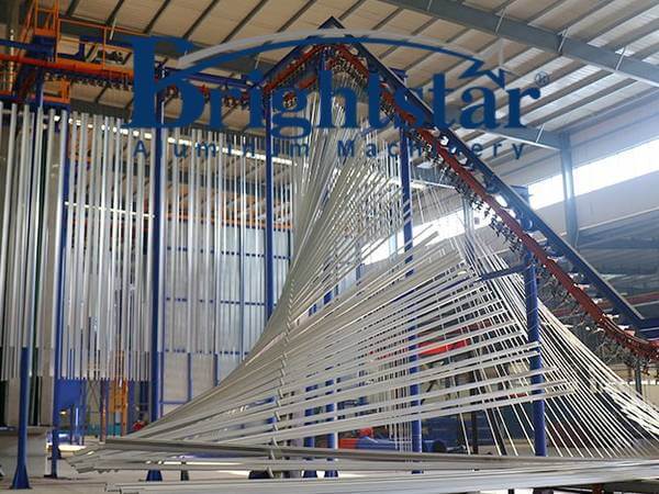 Vertical aluminum profile powder coating production line