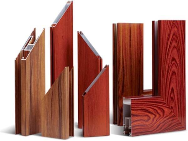 Wood grain effect aluminum profiles